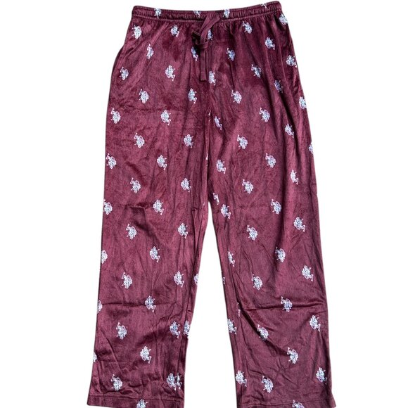 U.S. Polo Assn Blue Label Lounge Pants • Men’s L • Crushed Velvet Logo Sleepwear - Picture 2 of 5